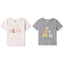 Amazon Brand - Jam &amp; Honey Baby's Boy &amp; Girl Comfy 100% Soft Pure Cotton Printed Snap Up Full-Sleeve Unisex Regular Fit T-Shirt
