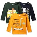 Amazon Brand - Jam &amp; Honey Baby Boy's Full Sleeves T-Shirt | 100% Cotton Printed Regular Fit T-Shirts | New Born Baby Clothes - 0 to 24 Months (Pack of 3)