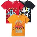 Amazon Brand - Jam &amp; Honey Baby Boys 100% Cotton Printed Half Sleeves T-Shirt | Age 2-12 Years (Pack of 3)