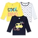 Amazon Brand - Jam &amp; Honey Baby Boy's Full Sleeves T-Shirt | 100% Cotton Printed Regular Fit T-Shirts | New Born Baby Clothes - 0 to 24 Months (Pack of 3)