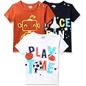 Amazon Brand - Jam &amp; Honey Baby Boys 100% Cotton Printed Half Sleeves T-Shirt | Age 2-12 Years (Pack of 3)