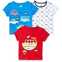 Amazon Brand - Jam &amp; Honey Baby Boys 100% Cotton Printed Half Sleeves T-Shirt | Age 2-12 Years (Pack of 3)