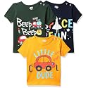 Amazon Brand - Jam &amp; Honey Baby Boys 100% Cotton Printed Half Sleeves T-Shirt | Age 2-12 Years (Pack of 3)