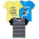 Amazon Brand - Jam &amp; Honey Baby Boys 100% Cotton Printed Half Sleeves T-Shirt | Age 2-12 Years (Pack of 3)