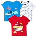 Amazon Brand - Jam &amp; Honey Baby Boys 100% Cotton Printed Half Sleeves T-Shirt | Age 2-12 Years (Pack of 3)