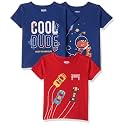 Amazon Brand - Jam &amp; Honey Boys Cotton Graphic Printed Half Sleeves T-Shirt | Regular Fit | Soft &amp; Breathable (Available in Pack of 3 &amp; Pack of 5) (2 to 8 Years)