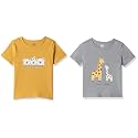 Amazon Brand - Jam &amp; Honey Baby's Boy &amp; Girl Comfy 100% Soft Pure Cotton Printed Snap Up Full-Sleeve Unisex Regular Fit T-Shirt