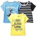 Amazon Brand - Jam &amp; Honey Baby Boys 100% Cotton Printed Half Sleeves T-Shirt | Age 2-12 Years (Pack of 3)