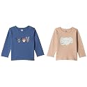 Amazon Brand - Jam &amp; Honey Baby's Boy &amp; Girl Comfy 100% Soft Pure Cotton Printed Snap Up Full-Sleeve T-Shirt Pack of 2