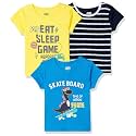 Amazon Brand - Jam &amp; Honey Baby Boys 100% Cotton Printed Half Sleeves T-Shirt | Age 2-12 Years (Pack of 3)