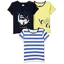 Amazon Brand - Jam &amp; Honey Baby Boy's Starred Regular fit T-Shirt (Pack of 3) (BTEEPO3-HS-E_Multicolor4 6-9 Months)