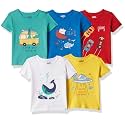 Amazon Brand - Jam &amp; Honey Baby Boy's Half Sleeves 100% Cotton Printed Regular Fit T-Shirts | New Born Baby Clothes-0 to 24 Months