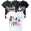 Amazon Brand - Jam &amp; Honey Baby Boys 100% Cotton Printed Half Sleeves T-Shirt | Age 2-12 Years (Pack of 3)