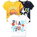 Amazon Brand - Jam &amp; Honey Baby Boys 100% Cotton Printed Half Sleeves T-Shirt | Age 2-12 Years (Pack of 3)