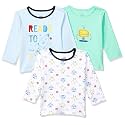 Amazon Brand - Jam &amp; Honey Baby Boy's Full Sleeves T-Shirt | 100% Cotton Printed Regular Fit T-Shirts | New Born Baby Clothes - 0 to 24 Months (Pack of 3)