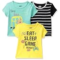 Amazon Brand - Jam &amp; Honey Baby Boys 100% Cotton Printed Half Sleeves T-Shirt | Age 2-12 Years (Pack of 3)