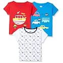 Amazon Brand - Jam &amp; Honey Baby Boys 100% Cotton Printed Half Sleeves T-Shirt | Age 2-12 Years (Pack of 3)