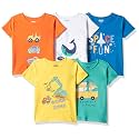 Amazon Brand - Jam &amp; Honey Baby Boy's Half Sleeves 100% Cotton Printed Regular Fit T-Shirts | New Born Baby Clothes-0 to 24 Months