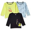 Amazon Brand - Jam &amp; Honey Baby Boy's Full Sleeves T-Shirt | 100% Cotton Printed Regular Fit T-Shirts | New Born Baby Clothes - 0 to 24 Months (Pack of 3)