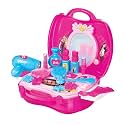 Amazon Brand Jam &amp; Honey Barbie Makeup Kit for Girls, BIS Safe for Kids, Pretend Play Beauty Set with Toy Makeup Accessories, Portable Suitcase Vanity Kit for Kids Age 3+ Years, Non Toxic