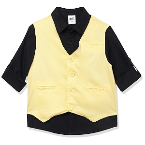 amazon brand - jam amp honey boys style duo elevate any outfit with shirt amp waistcoat combo birthday party to school function perfect for every occasion