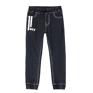 amazon brand - jam amp honey boys elasticated regular fit denim jeans jogger black