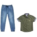 Amazon Brand - Jam &amp; Honey Boys Elasticated Regular Fit Denim Jeans (Jogger)