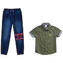 Amazon Brand - Jam &amp; Honey Boys Elasticated Regular Fit Denim Jeans (Jogger)