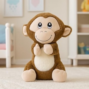 amazon brand - jam amp honey clapping toy  monkey  30 cm interactive plush  sound-responsive  bis certified  non-toxic  for kids 3 years
