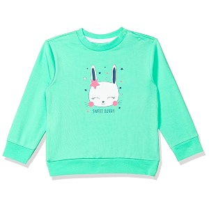 amazon brand - jam amp honey cotton baby-girls crew neck sweatshirt