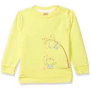amazon brand - jam amp honey cotton baby-girls crew neck sweatshirt