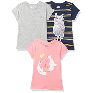 amazon brand - jam amp honey girls 100 cotton printed half sleeves t-shirt  age 2-12 years pack of 3