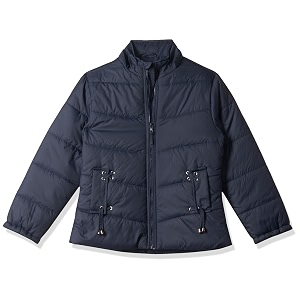 amazon brand - symbol girls girls quilted winter jacket with detachable hood  age 2-12 years