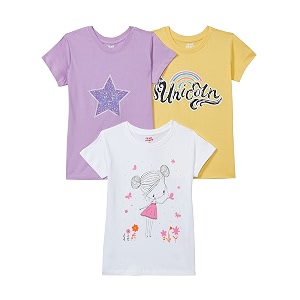 amazon brand - jam amp honey regular fit girls 100 cotton printed half sleeves t-shirt  age 2-12 years