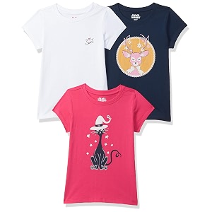 amazon brand - jam amp honey girls 100 cotton printed half sleeves t-shirt  age 2-12 years pack of 3