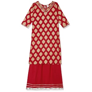 amazon brand - jam amp honey girl39s polyester regular kurta salwar suit