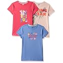 Amazon Brand - Jam &amp; Honey Girls Cotton Graphic Printed Half Sleeves T-Shirt | Regular Fit | Soft &amp; Breathable | Age 9-16 Years (Available in Pack of 5 &amp; Pack of 3)
