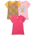 Amazon Brand - Jam &amp; Honey Girls 100% Cotton Printed Half Sleeves T-Shirt | Age 2-12 Years (Pack of 3)