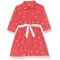 Amazon Brand - Jam &amp; Honey Girls Knee Length Dress | Cotton Frocks for Girls | Western Dress for Girls | Floral Printed Casual Dress for Girls | Ages 2-12