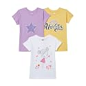 Amazon Brand - Jam &amp; Honey Regular Fit Girls 100% Cotton Printed Half Sleeves T-Shirt | Age 2-12 Years
