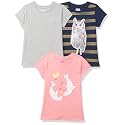 Amazon Brand - Jam &amp; Honey Girls 100% Cotton Printed Half Sleeves T-Shirt | Age 2-12 Years (Pack of 3)