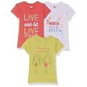 Amazon Brand - Jam &amp; Honey Girls 100% Cotton Printed Half Sleeves T-Shirt | Age 2-12 Years (Pack of 3)