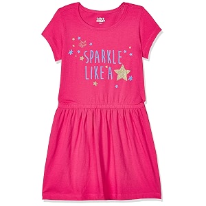 amazon brand - jam amp honey girls girls 100 cotton printed knee length one piece dress  age 2-12 years