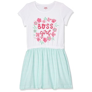 amazon brand - jam amp honey girls girls 100 cotton printed knee length one piece dress  age 2-12 years