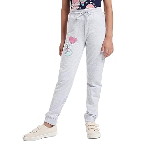 amazon brand - symbol regular girls 100 cotton printed track pants joggers