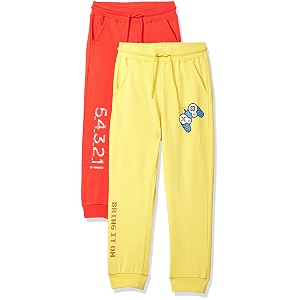amazon brand - jam amp honey track pant for boys  ultra soft 100 cotton printed lowerjogger for boys pack of 2