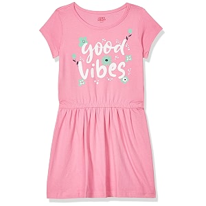 amazon brand - jam amp honey girls girls 100 cotton printed knee length one piece dress  age 2-12 years