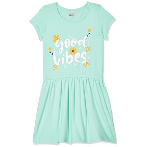 amazon brand - jam amp honey girls girls 100 cotton printed knee length one piece dress  age 2-12 years