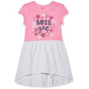 amazon brand - jam amp honey girls girls 100 cotton printed knee length one piece dress  age 2-12 years