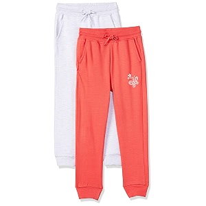 amazon brand - jam amp honey girls 100 cotton printed track pants joggers  pack of 2